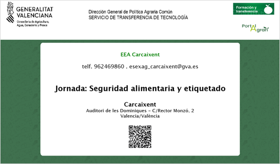  JORNADA SEGURIDAD ALIMENTARIA Y ETIQUETADO (Carcaixent - 27.11.2025)